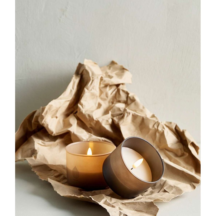 Uyuni Lighting Glaslys LED 8,2xH6 cm, Beige