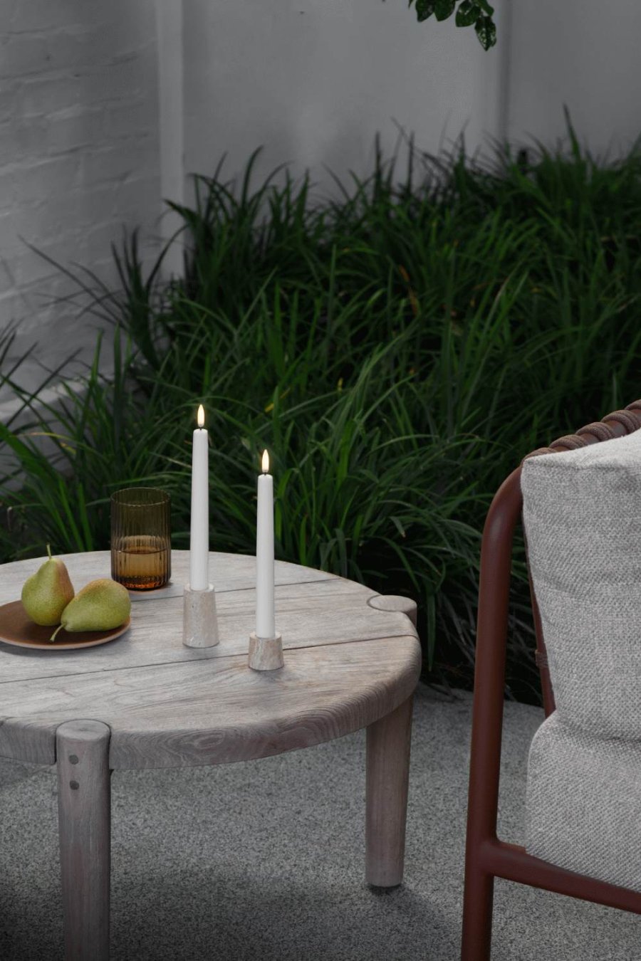 Uyuni Lighting Kronelys Udend�rs 2 stk. �2,3xH25 cm, Hvid Plastik