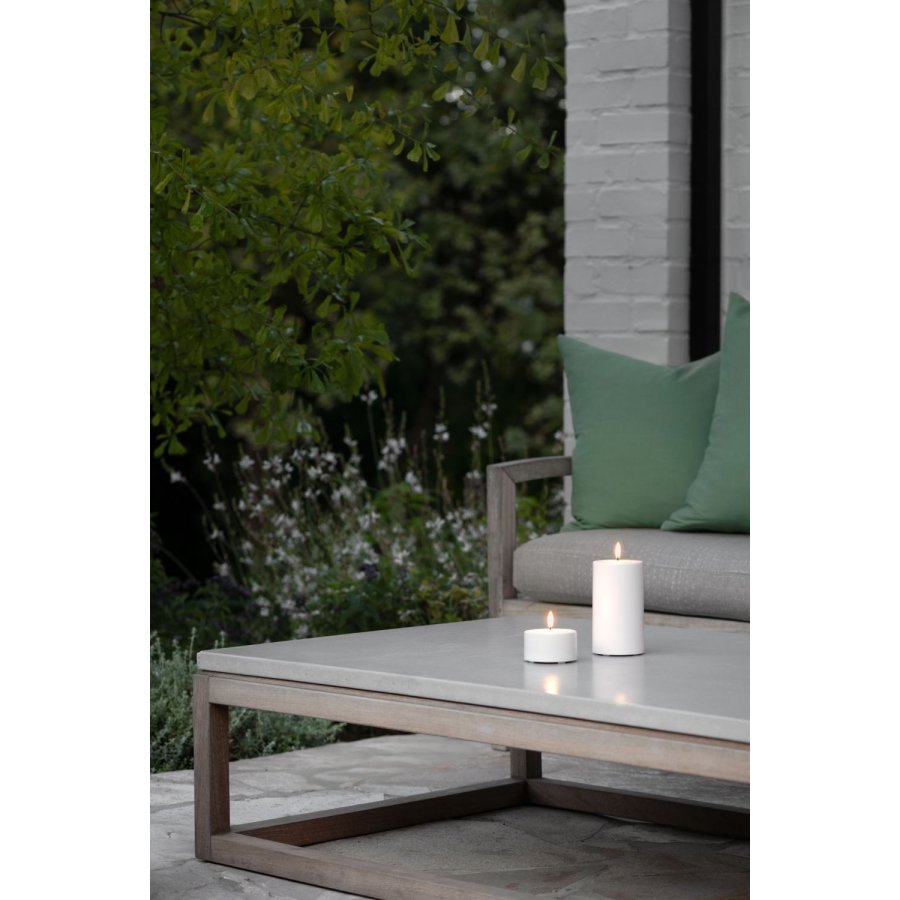 Uyuni Lighting Stumpenkerze Outdoor LED Ø8,4xH5 cm, Weiß