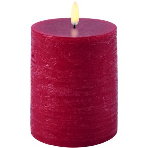 Uyuni Lighting Bloklys LED 7,8xH10 cm, Carmine Rd/rustik