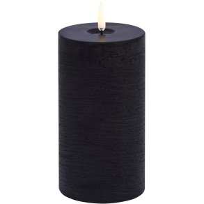 Uyuni Lighting Bloklys Rustik m. Smelteeffekt LED 7,8xH15 cm, Forest Black