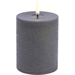 Uyuni Lighting Bloklys Rustik m. Smelteeffekt LED 7,8xH10 cm, Gr