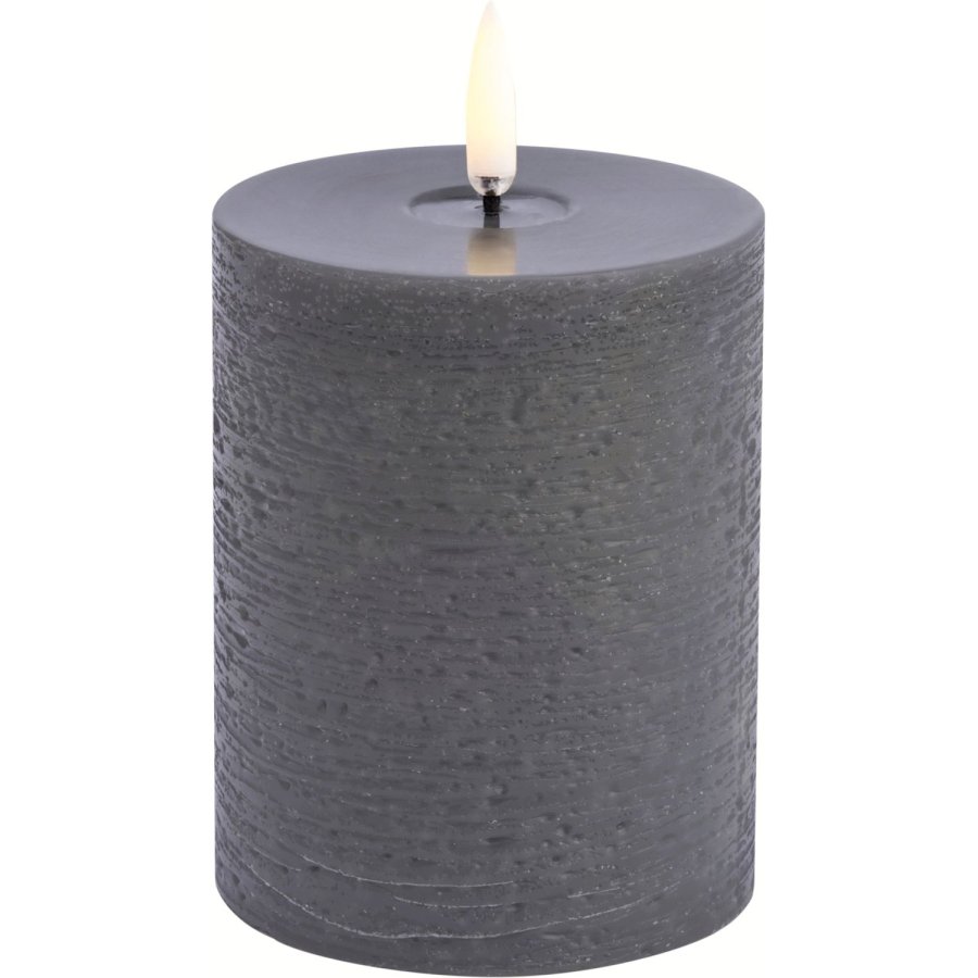 Uyuni Lighting Bloklys Rustik m. Smelteeffekt LED 7,8xH10 cm, Gr