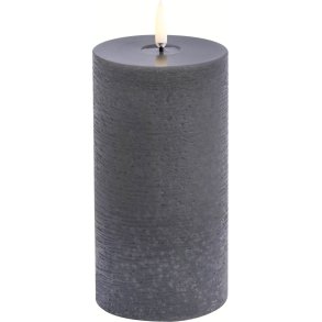 Uyuni Lighting Bloklys Rustik m. Smelteeffekt LED 7,8xH15 cm, Gr