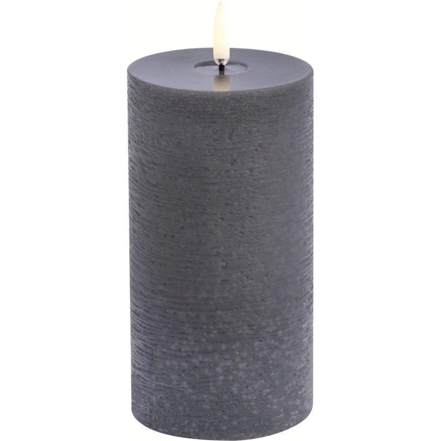 Uyuni Lighting Bloklys Rustik m. Smelteeffekt LED 7,8xH15 cm, Gr