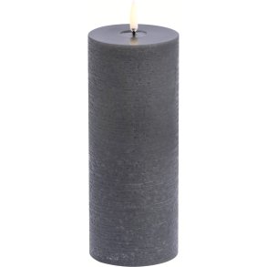 Uyuni Lighting Bloklys Rustik m. Smelteeffekt LED 7,8xH20 cm, Gr