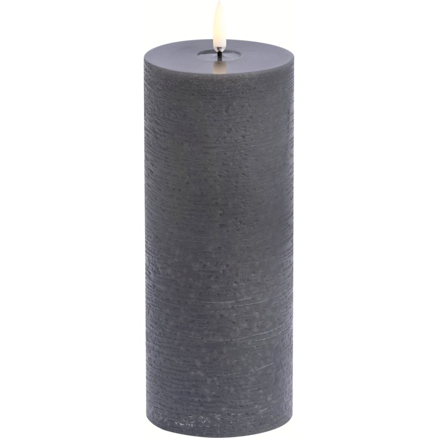 Uyuni Lighting Bloklys Rustik m. Smelteeffekt LED 7,8xH20 cm, Gr