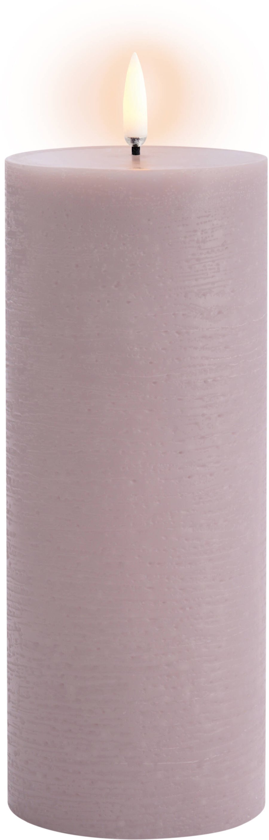 Uyuni Lighting Bloklys LED 7,8xH20 cm, Light Lavender/rustik