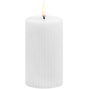 Uyuni Lighting Bloklys m. Riller LED 5,8xH10,1 cm, Nordic White