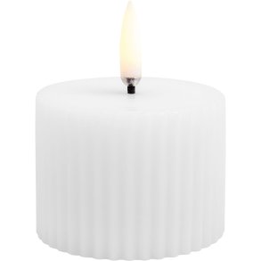 Uyuni Lighting Bloklys m. Riller LED 5,8xH4,5 cm, Nordic White