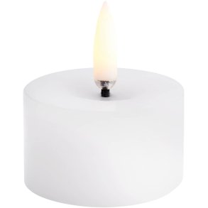 Uyuni Lighting Fyrfadslys m. Smelteeffekt LED Ø5xH2,8 cm, Nordic White/rustik