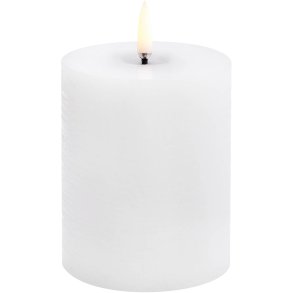 Uyuni Lighting Bloklys m. Smelteeffekt LED Ø7,8xH10 cm, Nordic White