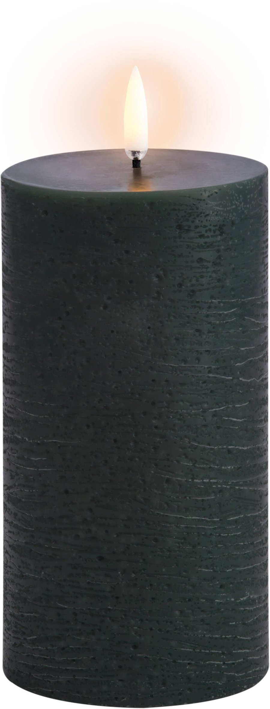 Uyuni Lighting Bloklys LED 7,8xH15 cm, Pine Green/rustik