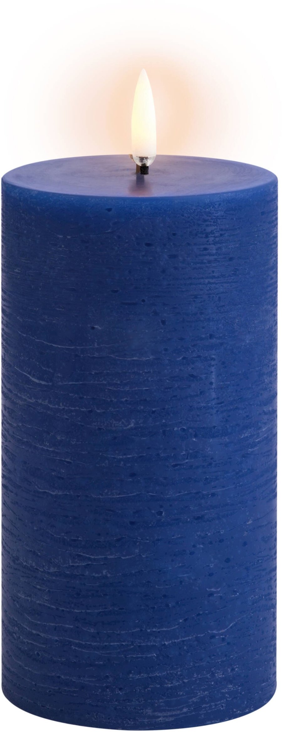 Uyuni Lighting Bloklys LED 7,8xH15 cm, Royal Blue/rustik