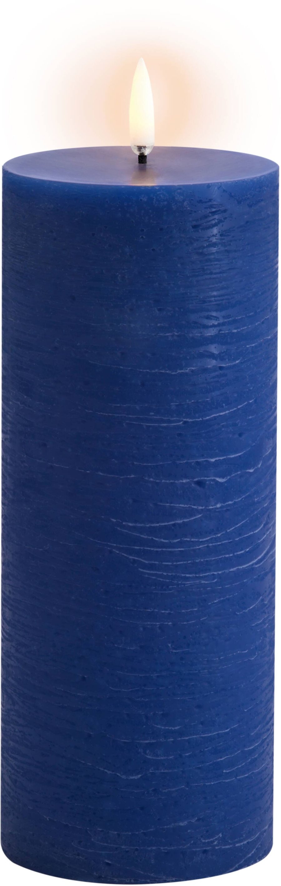 Uyuni Lighting Bloklys LED 7,8xH20 cm, Royal Blue/rustik
