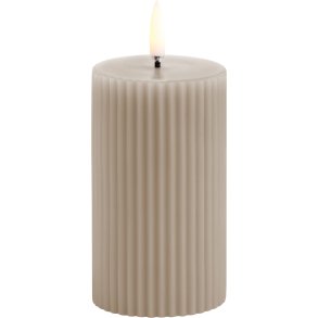 Uyuni Lighting Bloklys m. Riller LED 5,8xH10 cm, Sandstone