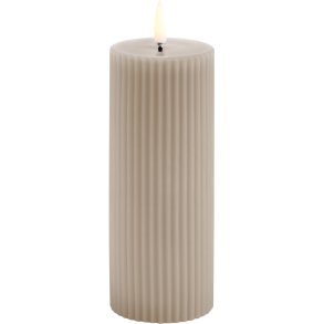 Uyuni Lighting Bloklys m. Riller LED 5,8xH15 cm, Sandstone