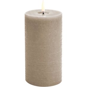 Uyuni Lighting Bloklys m. Smelteeffekt LED 7,8xH15 cm, Sandstone/rustik