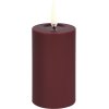 Uyuni Lighting Bloklys m. Smelteeffekt LED 5xH7,5 cm, Wine Red