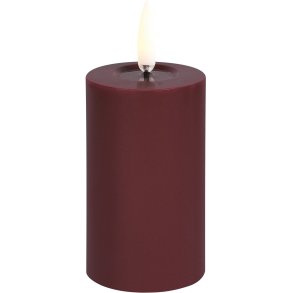 Uyuni Lighting Bloklys m. Smelteeffekt LED 5xH7,5 cm, Wine Red