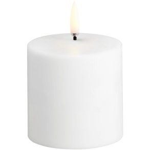 Uyuni Lighting Genopladeligt Bloklys Udendrs LED 6,8xH6,8 cm, Hvid Plastik