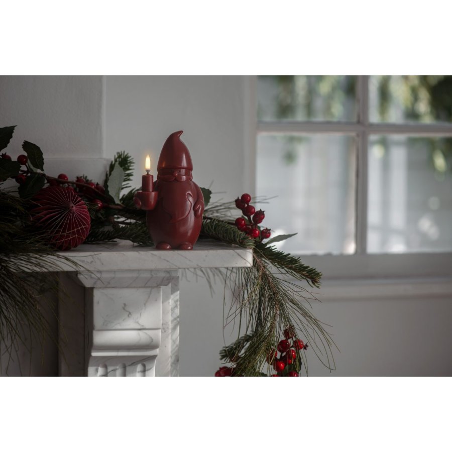 Uyuni Lighting Weihnachtsmannkerze LED Ø10xH17 cm, Carmine Red