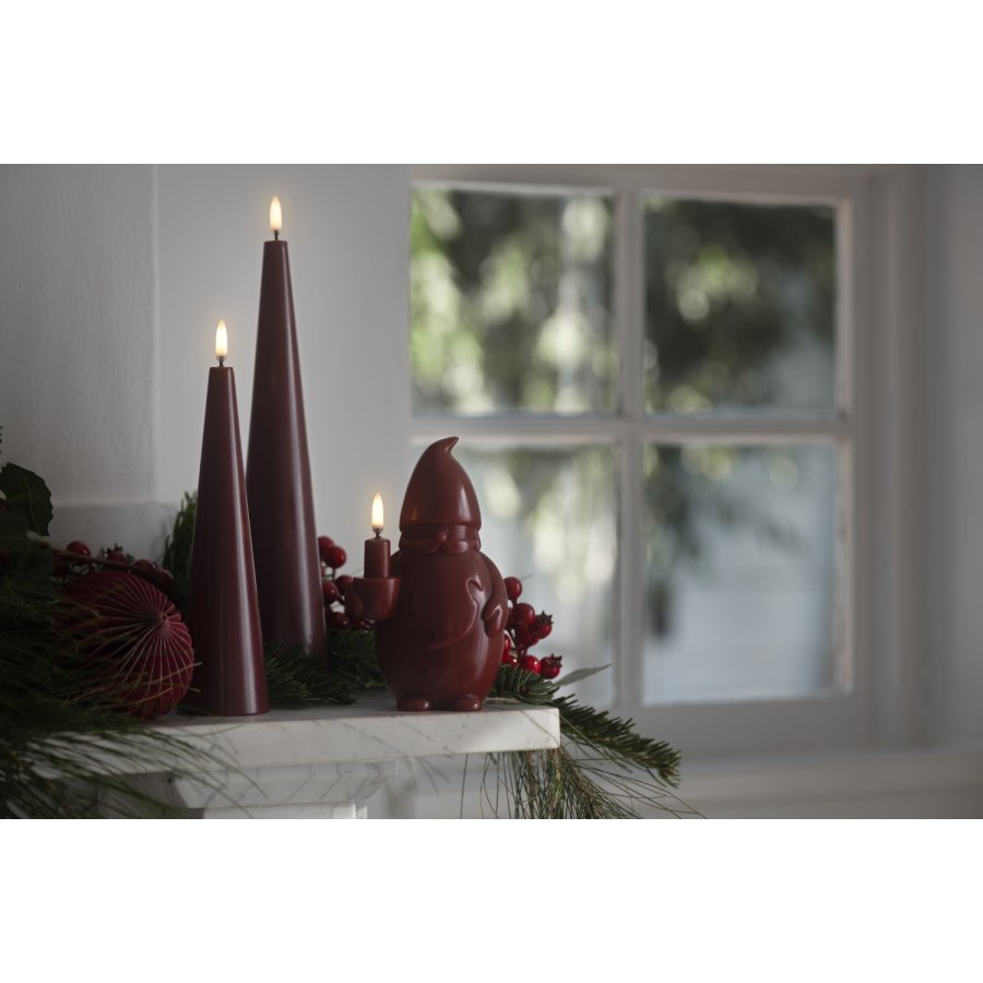 Uyuni Lighting Weihnachtsmannkerze LED Ø10xH17 cm, Carmine Red