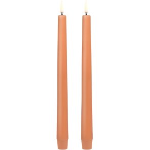 Uyuni Lighting Kronelys LED 2 stk. 2,3xH25 cm, Apricot
