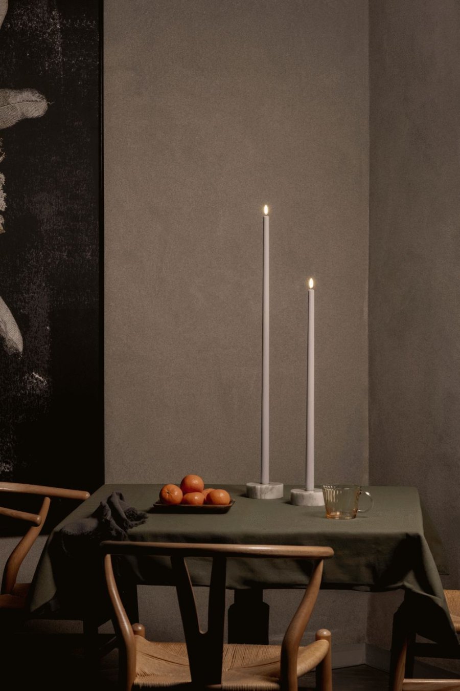 Uyuni Lighting Kronelys LED 2,3xH75 cm, Beige