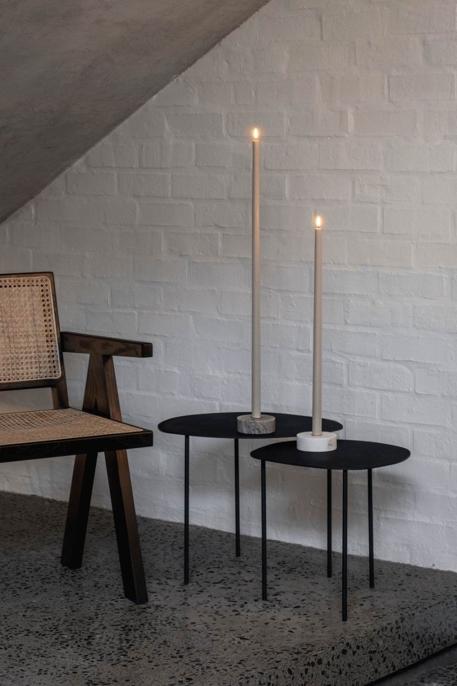 Uyuni Lighting Kronelys LED 2,3xH75 cm, Beige