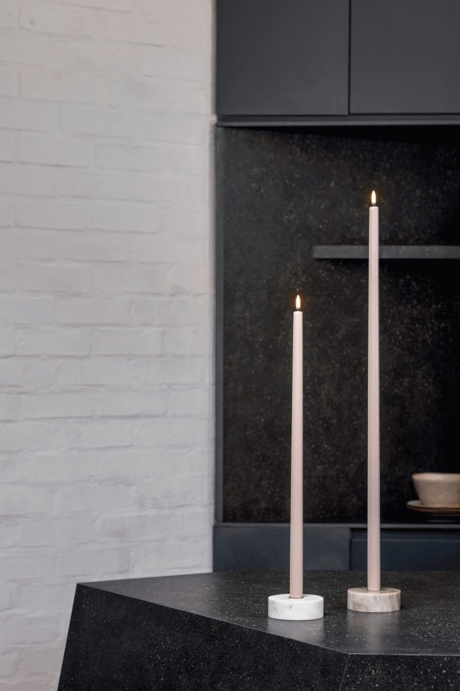 Uyuni Lighting Kronelys LED 2,3xH75 cm, Beige