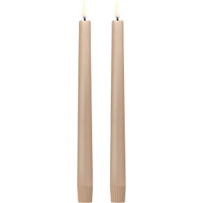 Uyuni Lighting Soft-fit Stabkerzen LED 2er Set Ø2,3xH25 cm, Beige