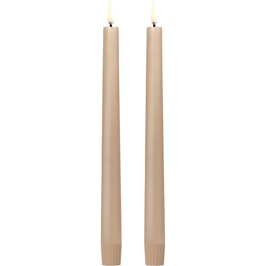 Uyuni Lighting Soft-fit Stabkerzen LED 2er Set Ø2,3xH25 cm, Beige