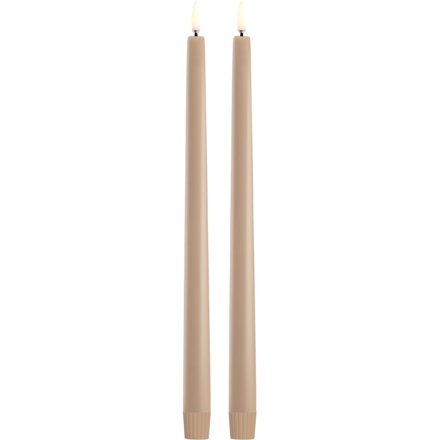 Uyuni Lighting Soft-fit Stabkerzen LED 2er Set Ø2,3xH32 cm, Beige