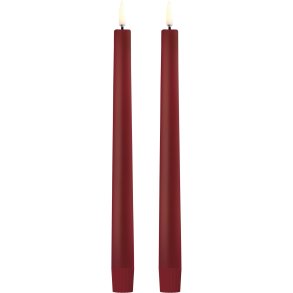 Uyuni Lighting Soft-fit Stabkerzen LED 2er Set Ø2,3xH25 cm, Carmine Red