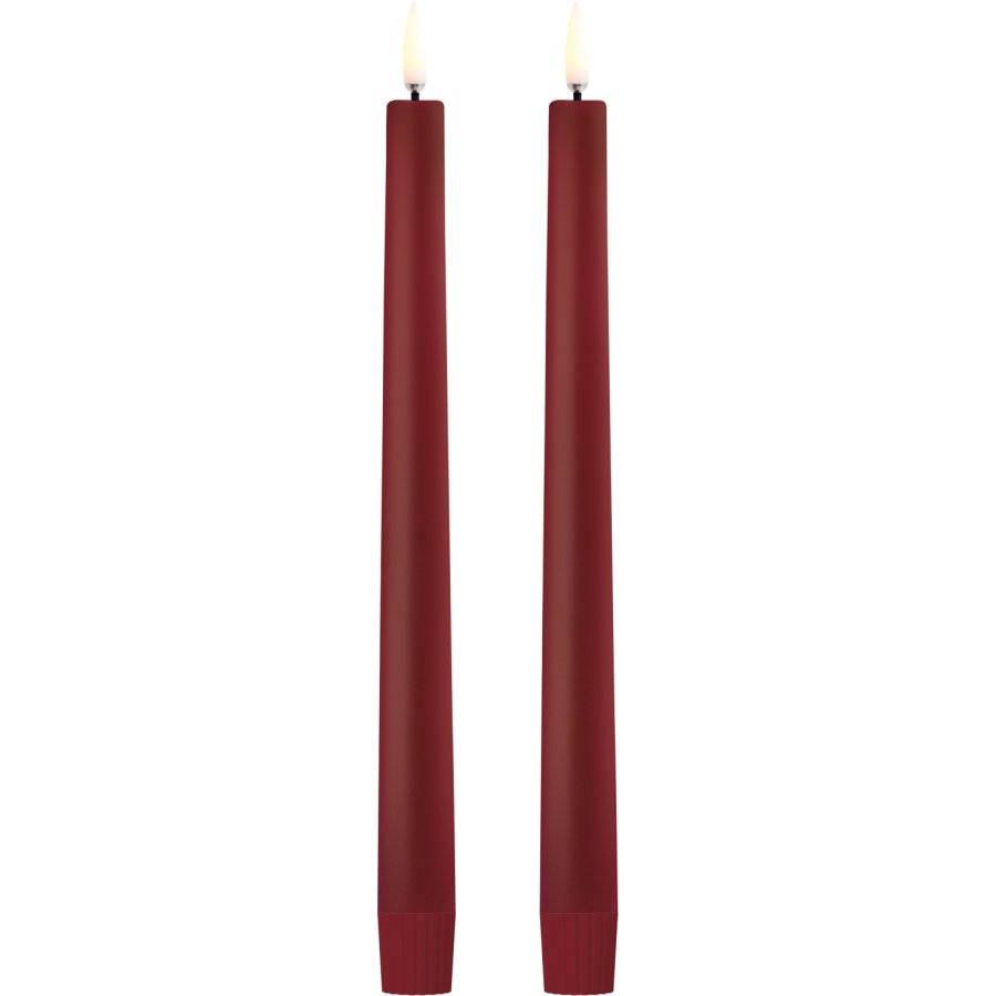 Uyuni Lighting Soft-fit Stabkerzen LED 2er Set Ø2,3xH25 cm, Carmine Red
