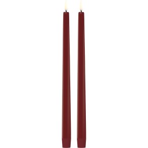 Uyuni Lighting Soft-fit Stabkerzen LED 2er Set Ø2,3xH32 cm, Carmine Red