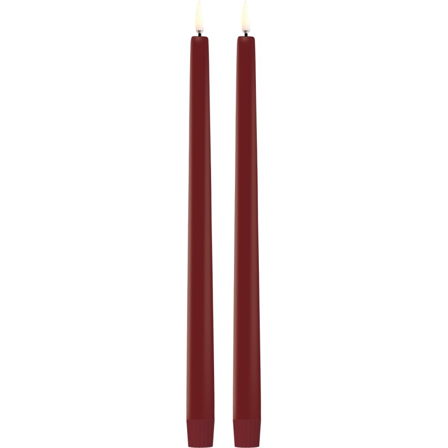 Uyuni Lighting Soft-fit Stabkerzen LED 2er Set Ø2,3xH32 cm, Carmine Red