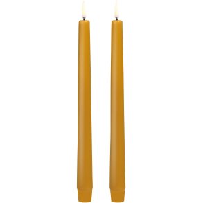 Uyuni Lighting Kronelys LED 2 stk. 2,3xH25 cm, Curry Yellow