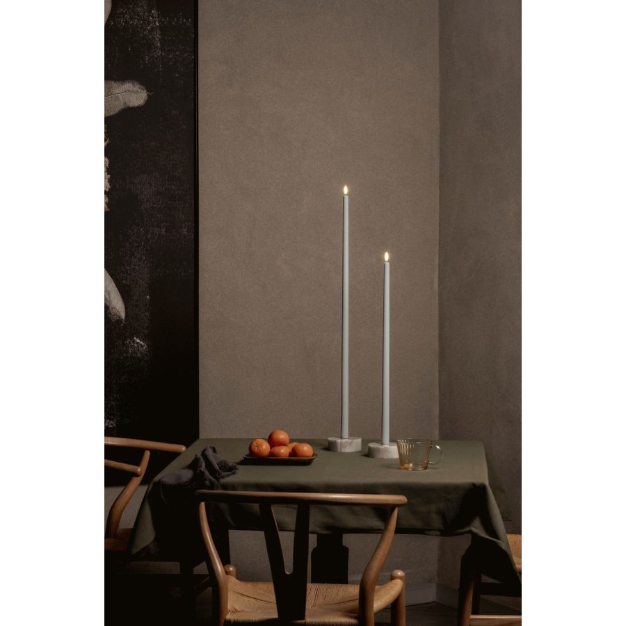 Uyuni Lighting Kronelys LED 2,3xH75 cm, Dusty Green