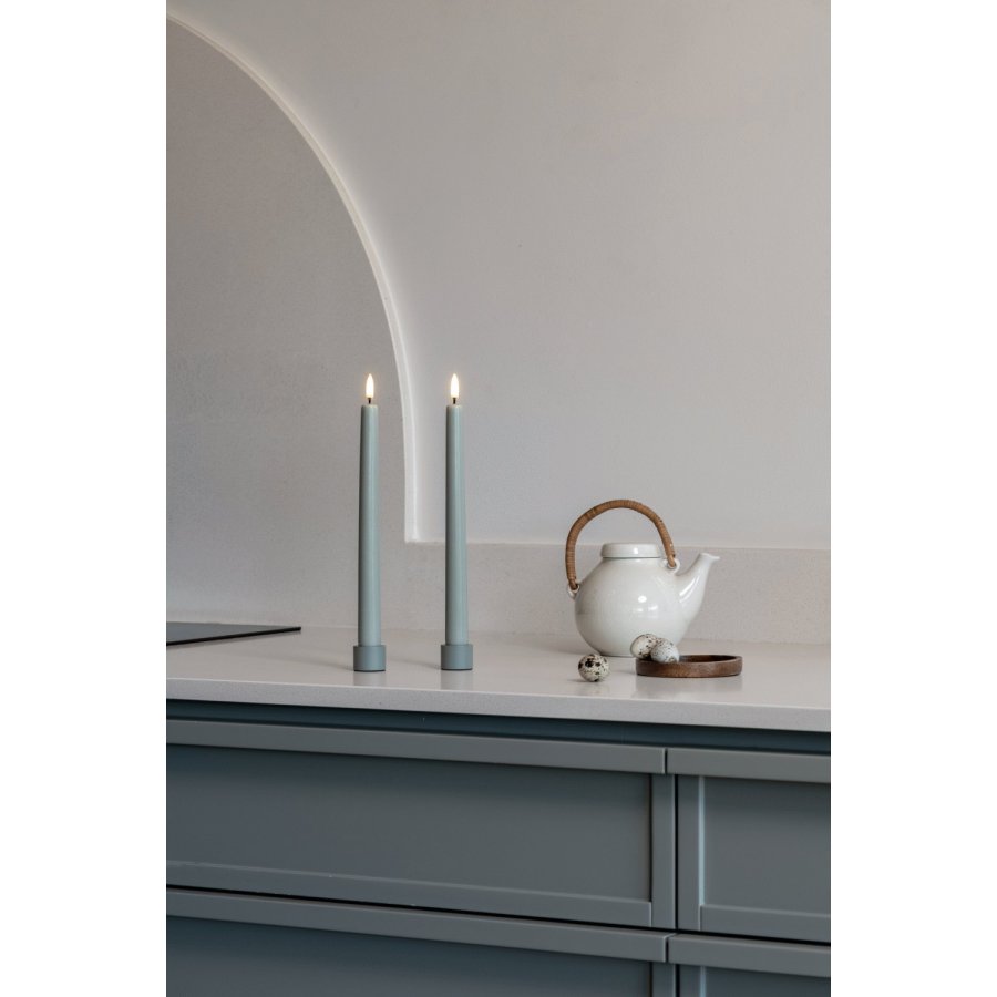 Uyuni Lighting Kronelys LED 2 stk. �2,3xH25 cm, Dusty Green