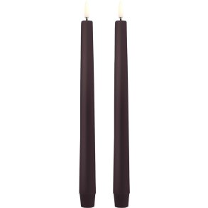 Uyuni Lighting Kronelys LED 2 stk. 2,3xH25 cm, Dusty Mulberry