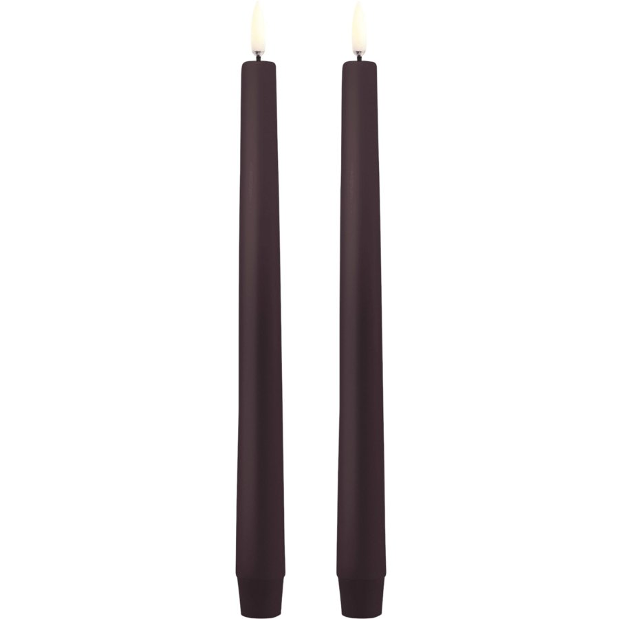 Uyuni Lighting Kronelys LED 2 stk. 2,3xH25 cm, Dusty Mulberry