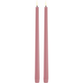 Uyuni Lighting Kronelys LED 2 stk. 2,3xH32 cm, Dusty Rose