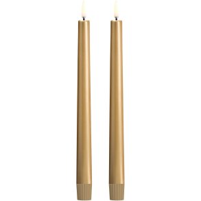 Uyuni Lighting Soft-fit Stabkerzen LED 2er Set Ø2,3xH25 cm, Gold