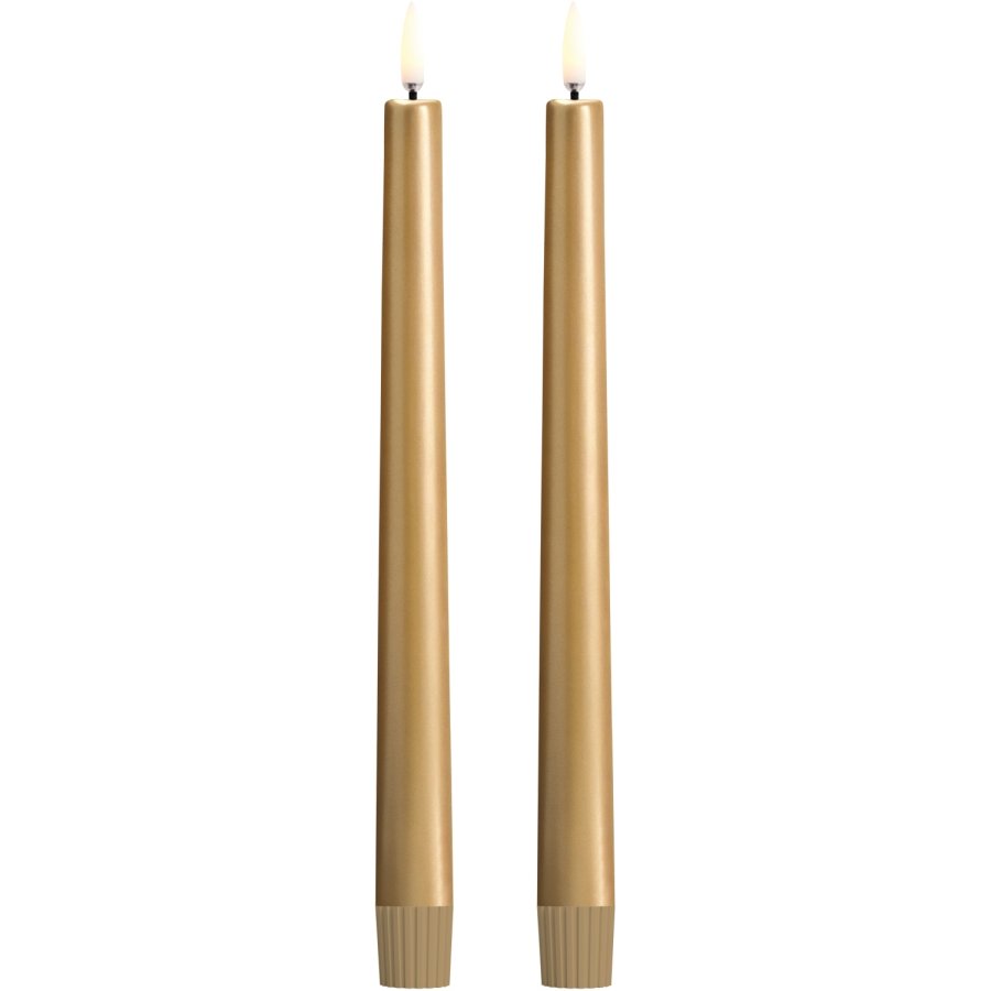 Uyuni Lighting Soft-fit Stabkerzen LED 2er Set Ø2,3xH25 cm, Gold