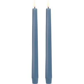 Uyuni Lighting Kronelys LED 2 stk. 2,3xH25 cm, Hazy Blue