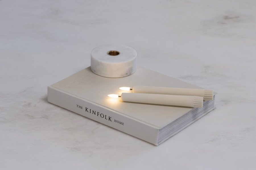 Uyuni Lighting Kronelys LED 2 stk. �2,3xH16,4 cm, Ivory