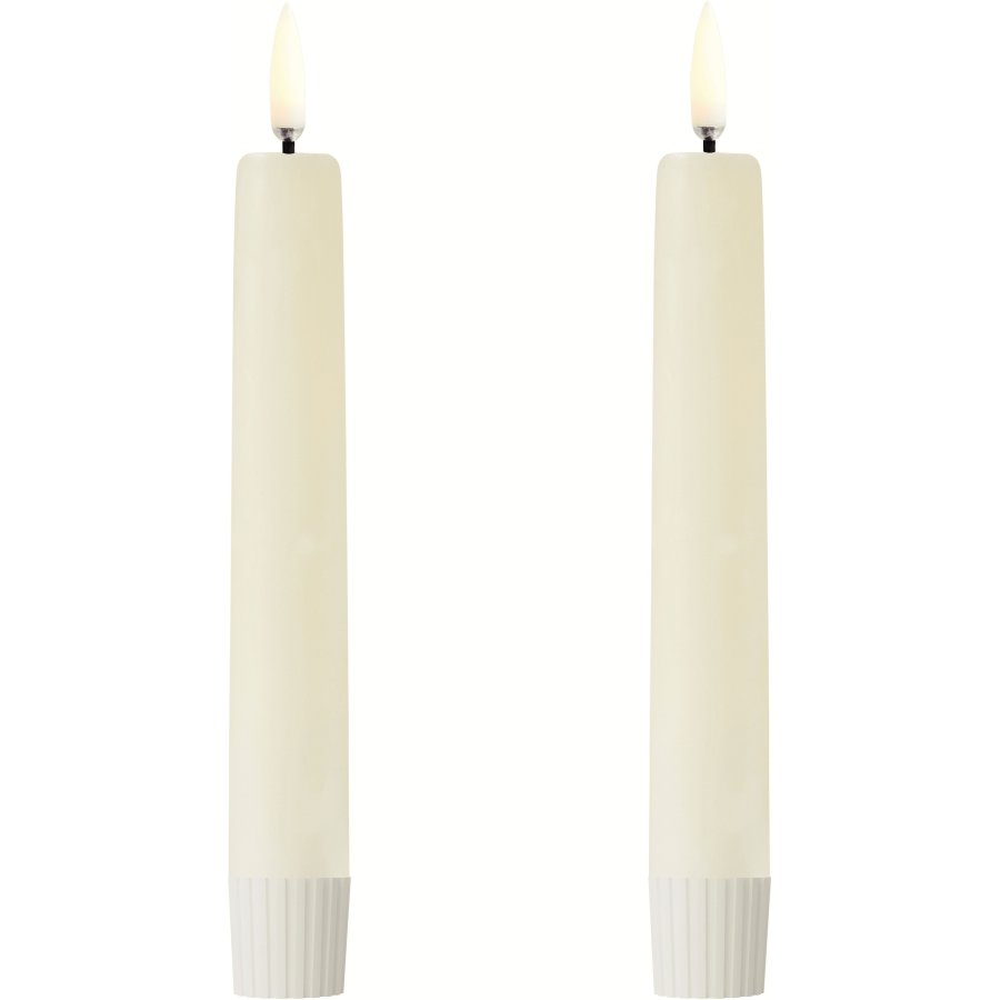 Uyuni Lighting Kronelys LED 2 stk. �2,3xH16,4 cm, Ivory