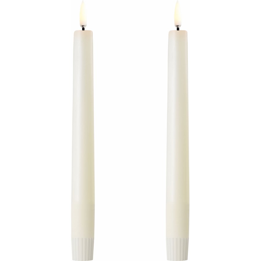 Uyuni Lighting Kronelys LED 2 stk. �2,3xH20 cm, Ivory